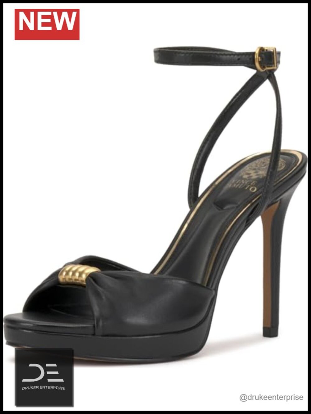 Vince Camuto Neala Stiletto Heeled Sandals Leather Open Toe 4.1in